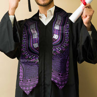 Purple Dashiki and Tapa Pattern Graduation Stole Africa-Polynesia Together Culture