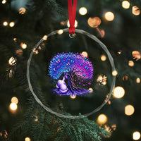 Purple Elephant Butterfly Ribbon Crystal Glass Ornament Tree Of Life Alzheimers Support