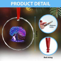 Purple Elephant Butterfly Ribbon Crystal Glass Ornament Tree Of Life Alzheimers Support