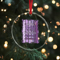 Purple Ribbon Alzheimers Caregiver Squad Gift Crystal Glass Ornament In This Family We Support Together