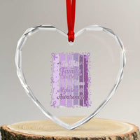 Purple Ribbon Alzheimers Caregiver Squad Gift Heart Crystal Glass Ornament In This Family We Support Together