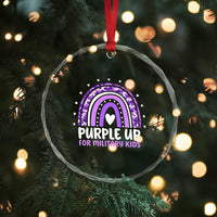 Purple Up For Military Kids Crystal Glass Ornament Month Of Military Child Army Rainbow