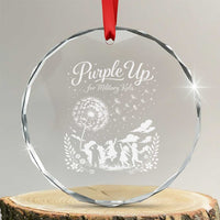 Purple Up For Military Kids Dandelion Inspirational Crystal Glass Ornament Month of the Military Child Awareness Brat Support