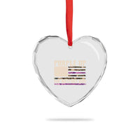 Purple Up For Military Kids Heart Crystal Glass Ornament Military Child Month USA Flag Camouflage - Wonder Print Shop