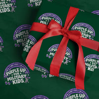 Purple Up For Military Kids Wrapping Paper Roll Cute Dino Dinosaur Proud Military Child Rainbow