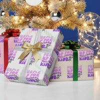 Purple Up For Military Kids Wrapping Paper Roll Groovy Dino Dinosaur Military Child Month