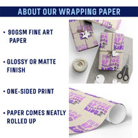 Purple Up For Military Kids Wrapping Paper Roll Groovy Dino Dinosaur Military Child Month