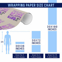 Purple Up For Military Kids Wrapping Paper Roll Groovy Dino Dinosaur Military Child Month