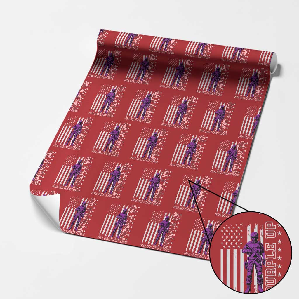 Purple Up For Military Kids Wrapping Paper Roll Military Child Month - Wonder Print Shop