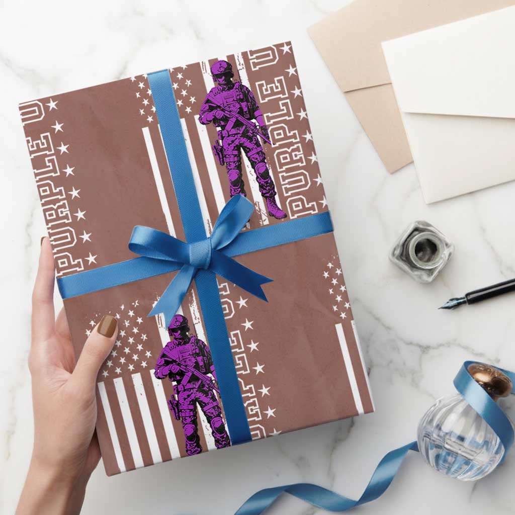 Purple Up For Military Kids Wrapping Paper Roll Military Child Month - Wonder Print Shop