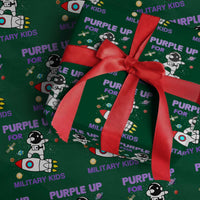 Purple Up For Military Kids Wrapping Paper Roll Military Child Month Astronaut Outer Space - Wonder Print Shop
