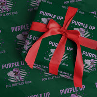 Purple Up For Military Kids Wrapping Paper Roll Military Child Month Dinosaur American Flag - Wonder Print Shop