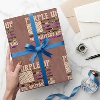 Purple Up For Military Kids Wrapping Paper Roll Military Child Month USA Flag Camouflage - Wonder Print Shop
