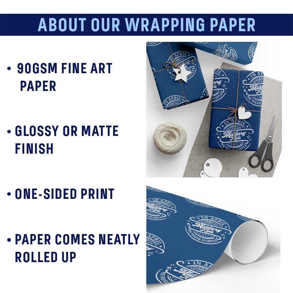 Purple Up For Military Kids Wrapping Paper Roll Military Children Month