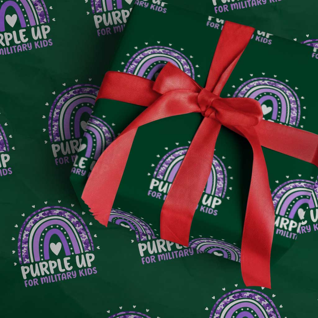 Purple Up For Military Kids Wrapping Paper Roll Month Of Military Child Army Rainbow