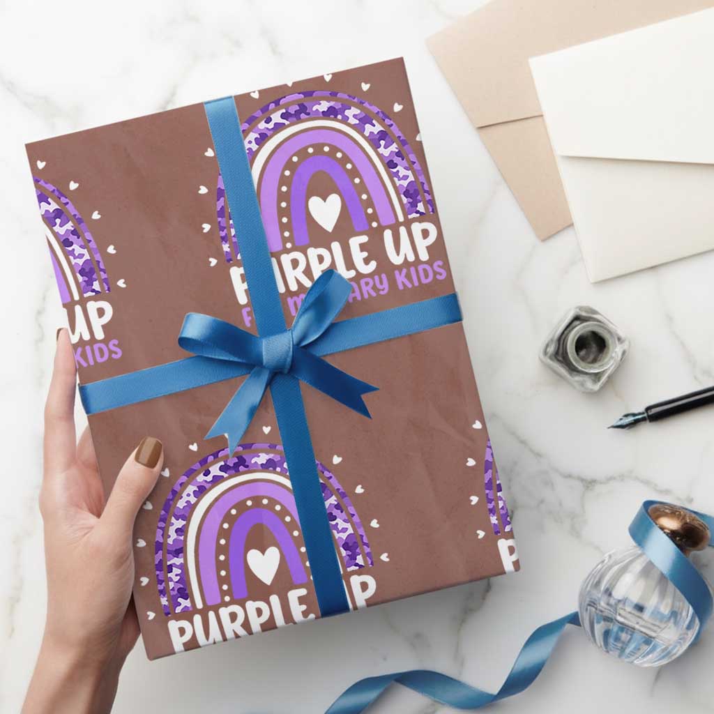 Purple Up For Military Kids Wrapping Paper Roll Month Of Military Child Army Rainbow