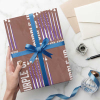 Purple Up For Military Kids Wrapping Paper Roll US Flag Military Child Support