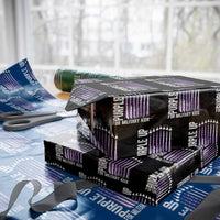 Purple Up For Military Kids Wrapping Paper Roll US Flag Military Child Support