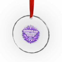 Purple Up Military Child Crystal Glass Ornament Proud Military Kid