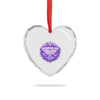Purple Up Military Child Heart Crystal Glass Ornament Proud Military Kid