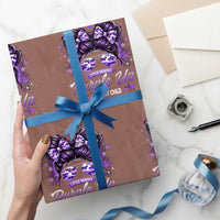 Purple Up Military Child Wrapping Paper Roll Camo Messy Bun Military Kid Month