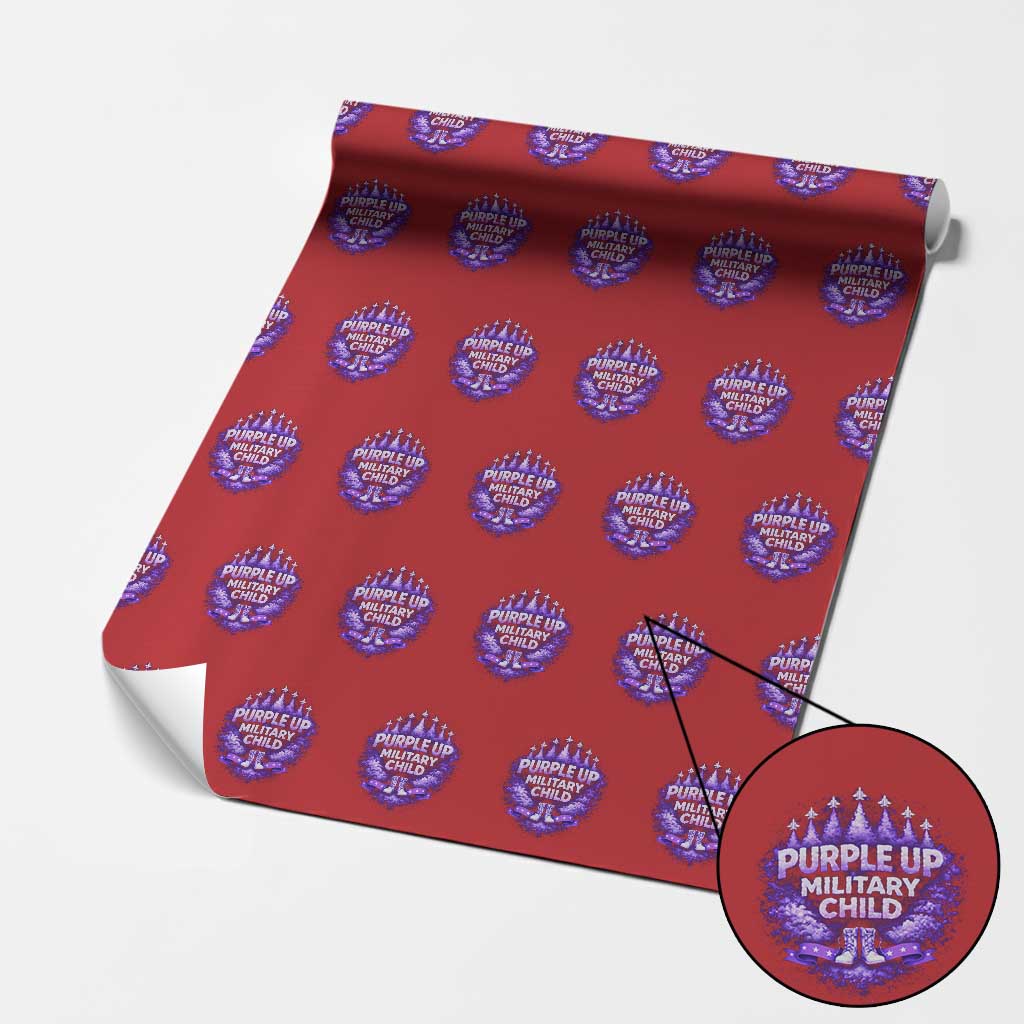 Purple Up Military Child Wrapping Paper Roll Proud Military Kid