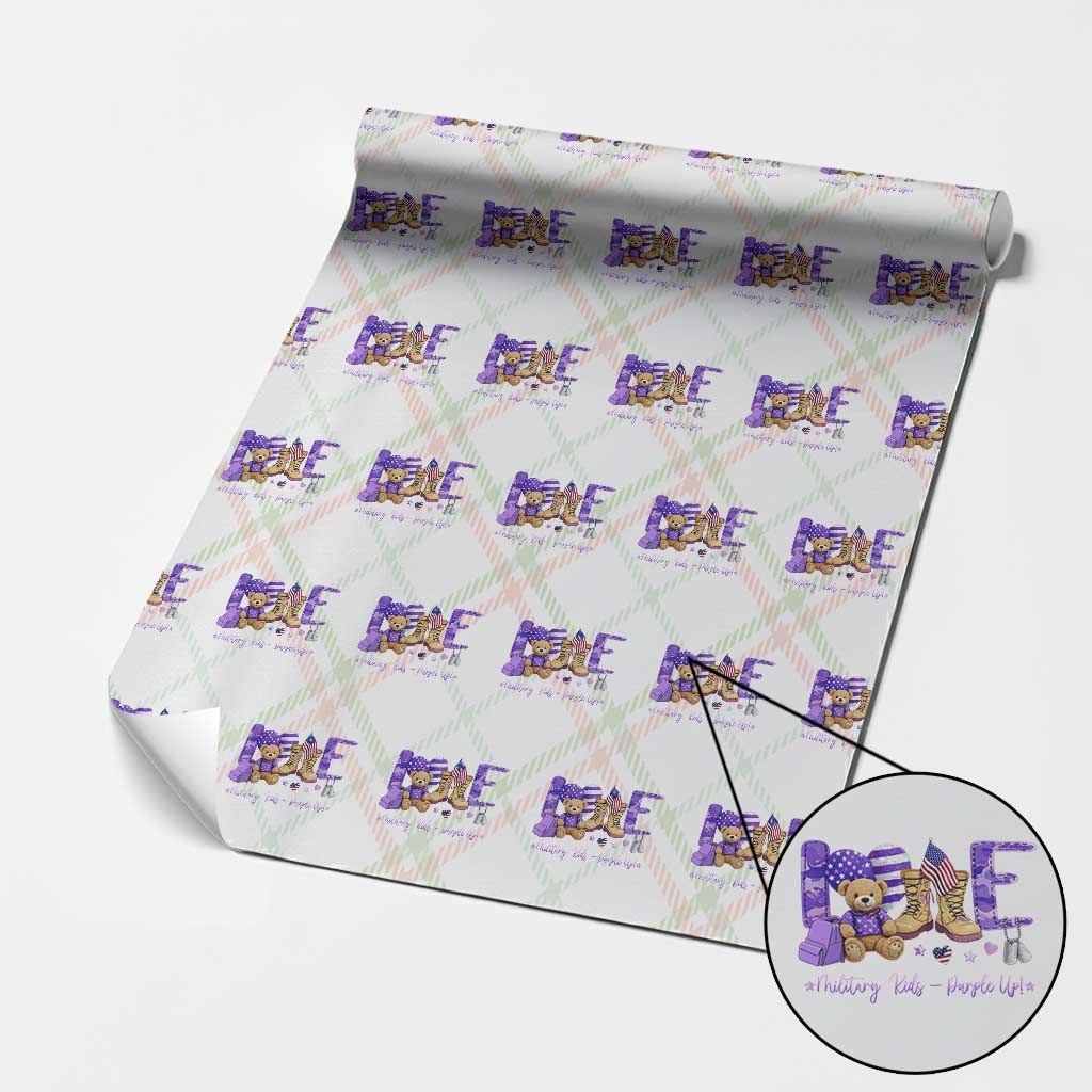 Purple Up Military Kids Wrapping Paper Roll Month Of Military Child Army