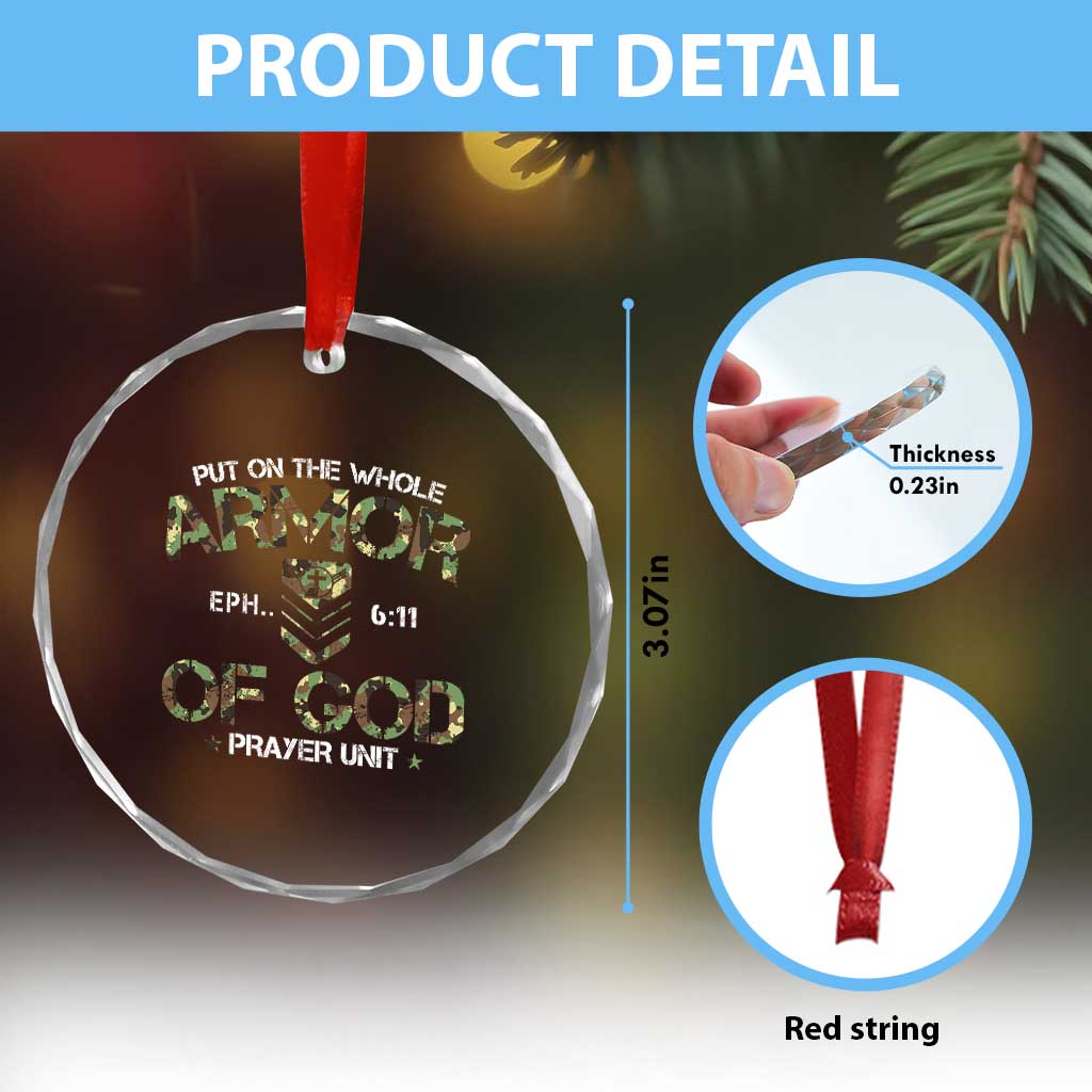 Put On The Whole Armor Of God Prayer Unit Crystal Glass Ornament Ephesians 6:11 Christian Army - Wonder Print Shop