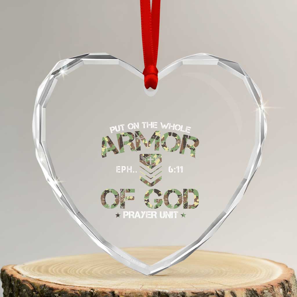 Put On The Whole Armor Of God Prayer Unit Heart Crystal Glass Ornament Ephesians 6:11 Christian Army - Wonder Print Shop