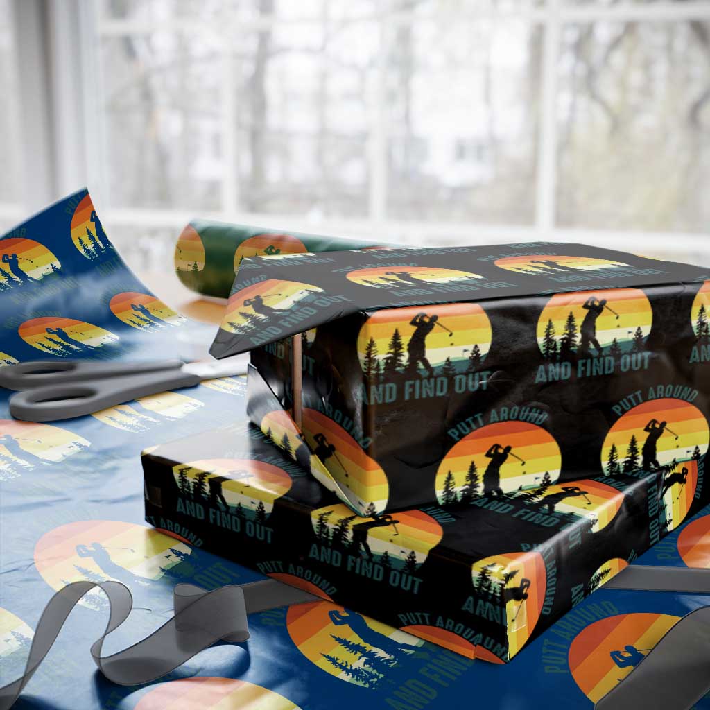 Putt Around And Find Out Wrapping Paper Roll Funny Golf Player Gift - Wonder Print Shop