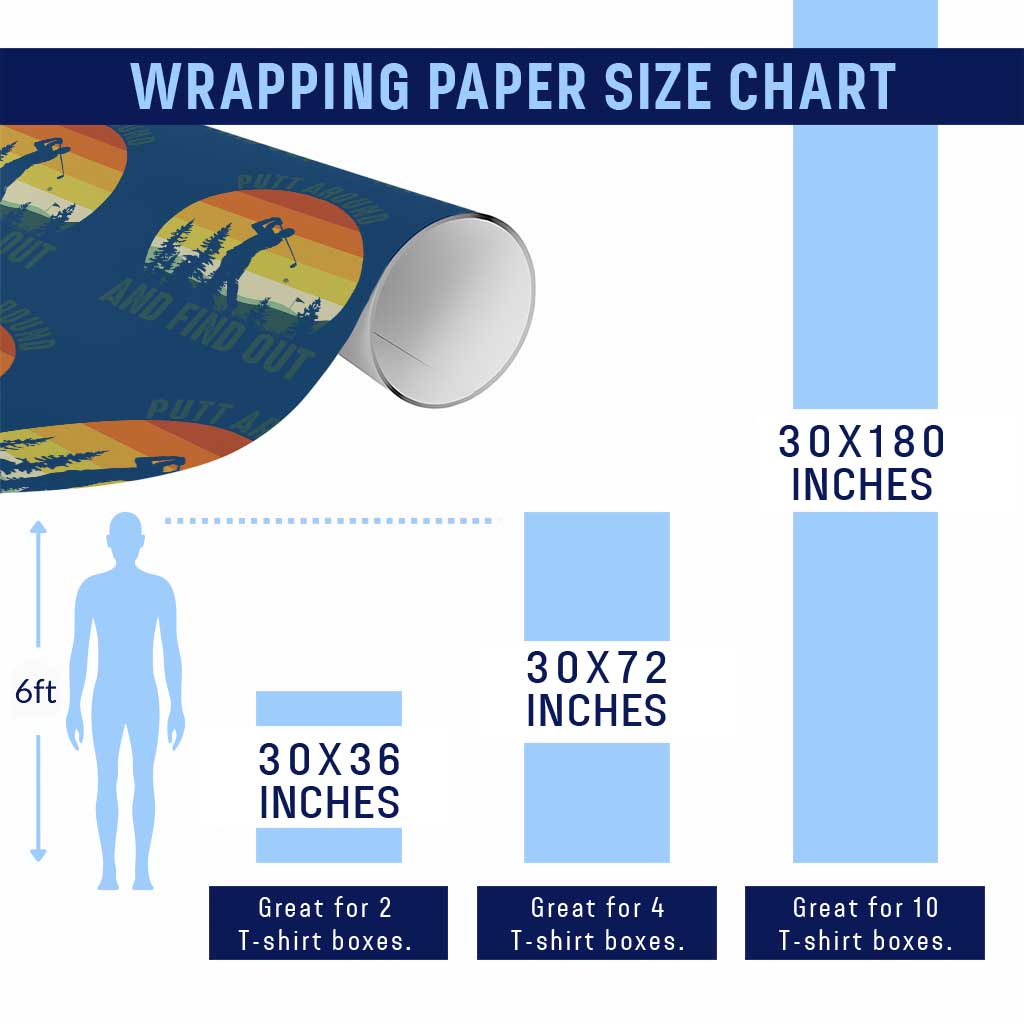 Putt Around And Find Out Wrapping Paper Roll Funny Golf Player Gift - Wonder Print Shop