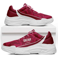 Qatar 2026 Football Chunky Sneakers Go Maroon One Grunge Curve Stylized - Wonder Print Shop