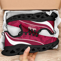 Qatar 2026 Football Clunky Sneakers Go Maroon One Grunge Curve Stylized - Wonder Print Shop