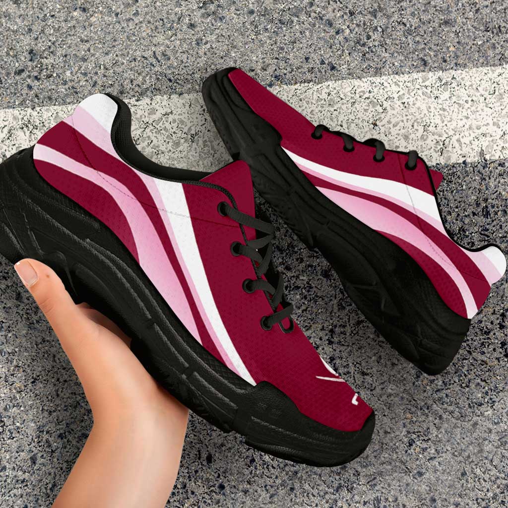 Qatar Football Chunky Sneakers Flag-Inspired Curve Style