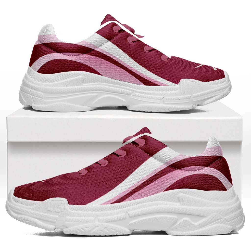 Qatar Football Chunky Sneakers Flag-Inspired Curve Style