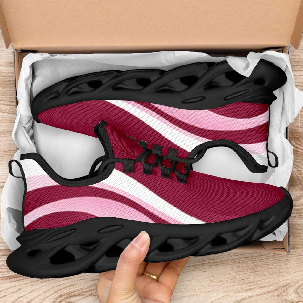Qatar Football Clunky Sneakers Flag-Inspired Curve Style