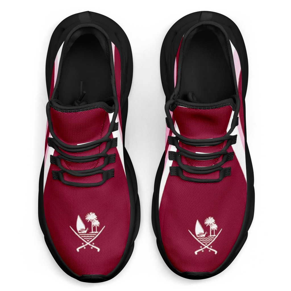 Qatar Football Clunky Sneakers Flag-Inspired Curve Style