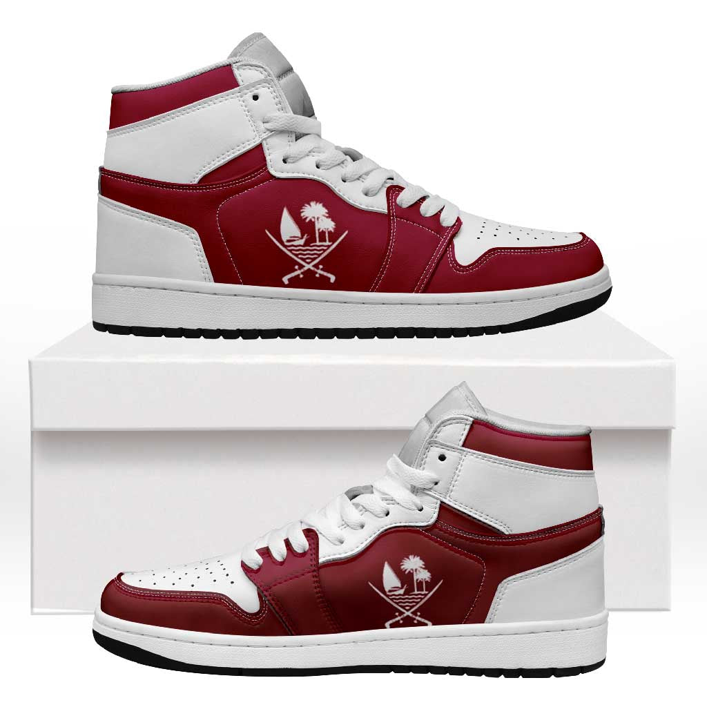 Qatar High Sneakers AJ1 Classic National Flag Style - Wonder Print Shop