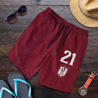 Qatar WC26 Custom Shorts for Men Maroon One Zigzag Pattern