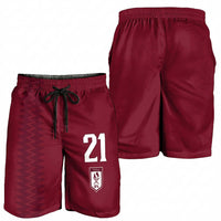Qatar WC26 Custom Shorts for Men Maroon One Zigzag Pattern