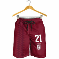 Qatar WC26 Custom Shorts for Men Maroon One Zigzag Pattern