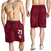 Qatar WC26 Custom Shorts for Men Maroon One Zigzag Pattern