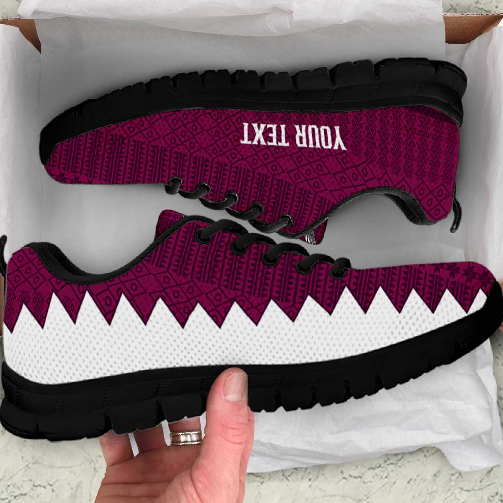 Qatar WC26 Personalized Sneakers Funny La'eeb with Arabic Pattern