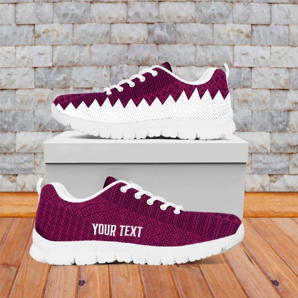 Qatar WC26 Personalized Sneakers Funny La'eeb with Arabic Pattern