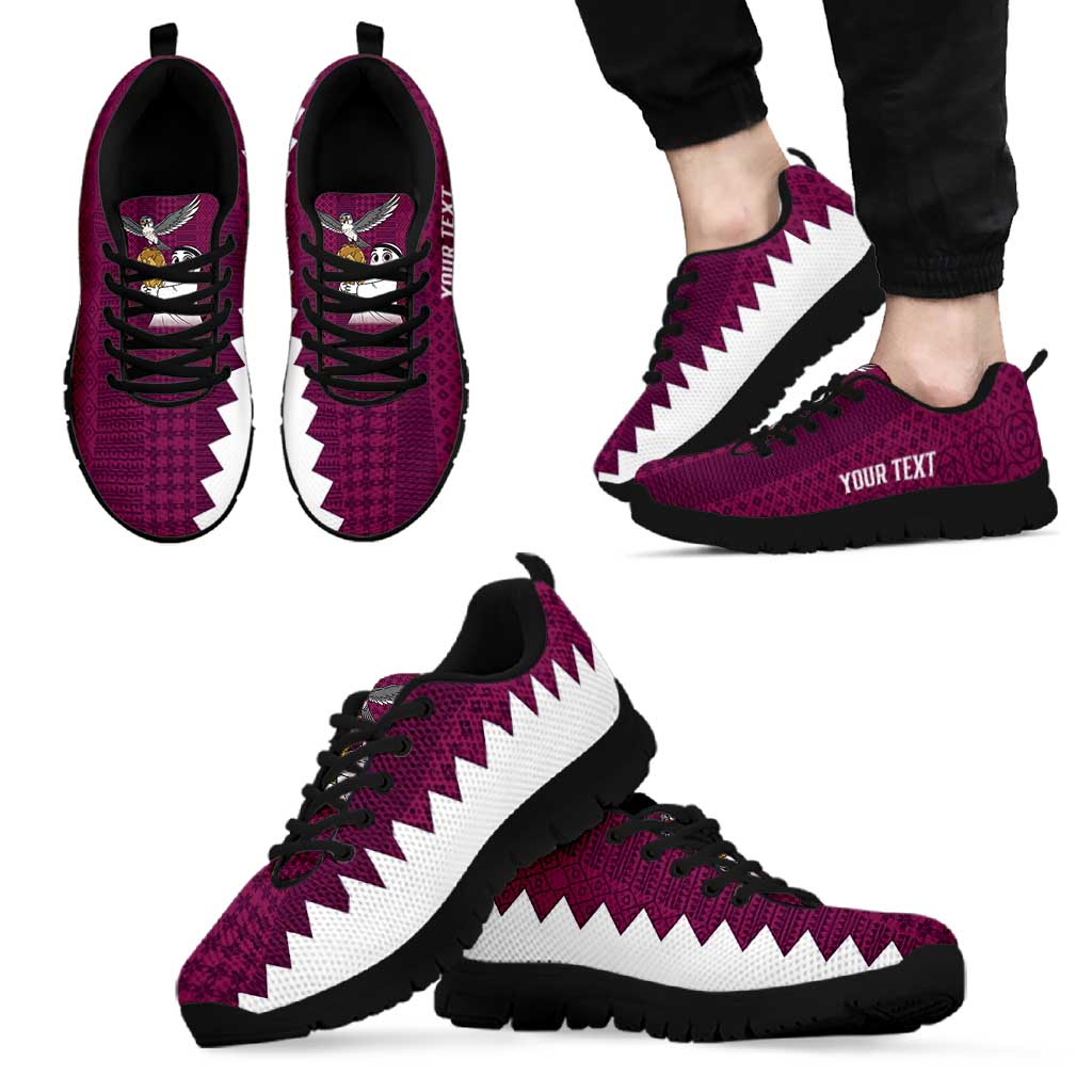 Qatar WC26 Personalized Sneakers Funny La'eeb with Arabic Pattern