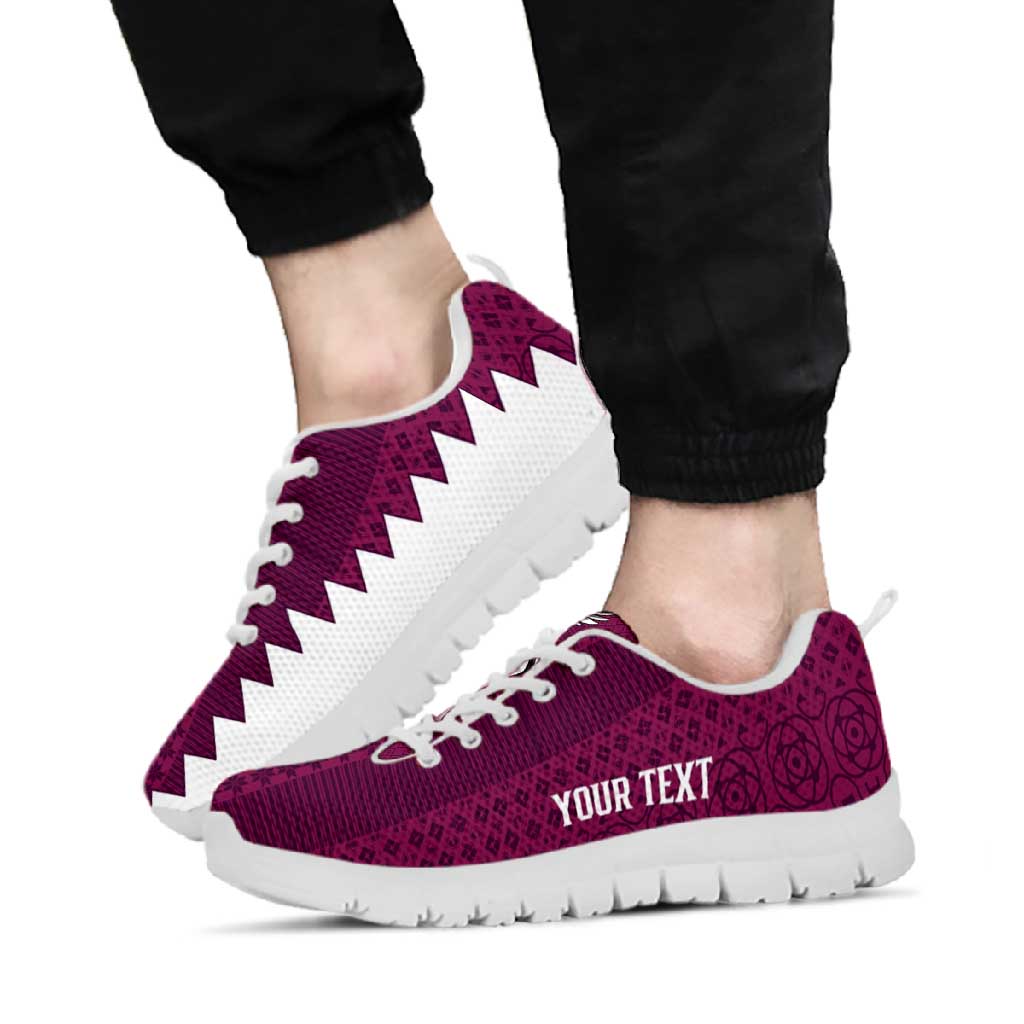 Qatar WC26 Personalized Sneakers Funny La'eeb with Arabic Pattern