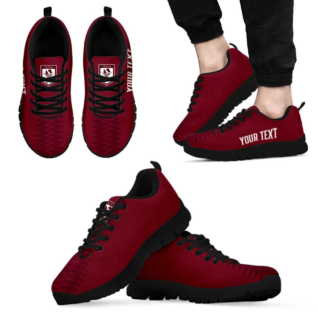 Qatar WC26 Personalized Sneakers Maroon One Zigzag Pattern