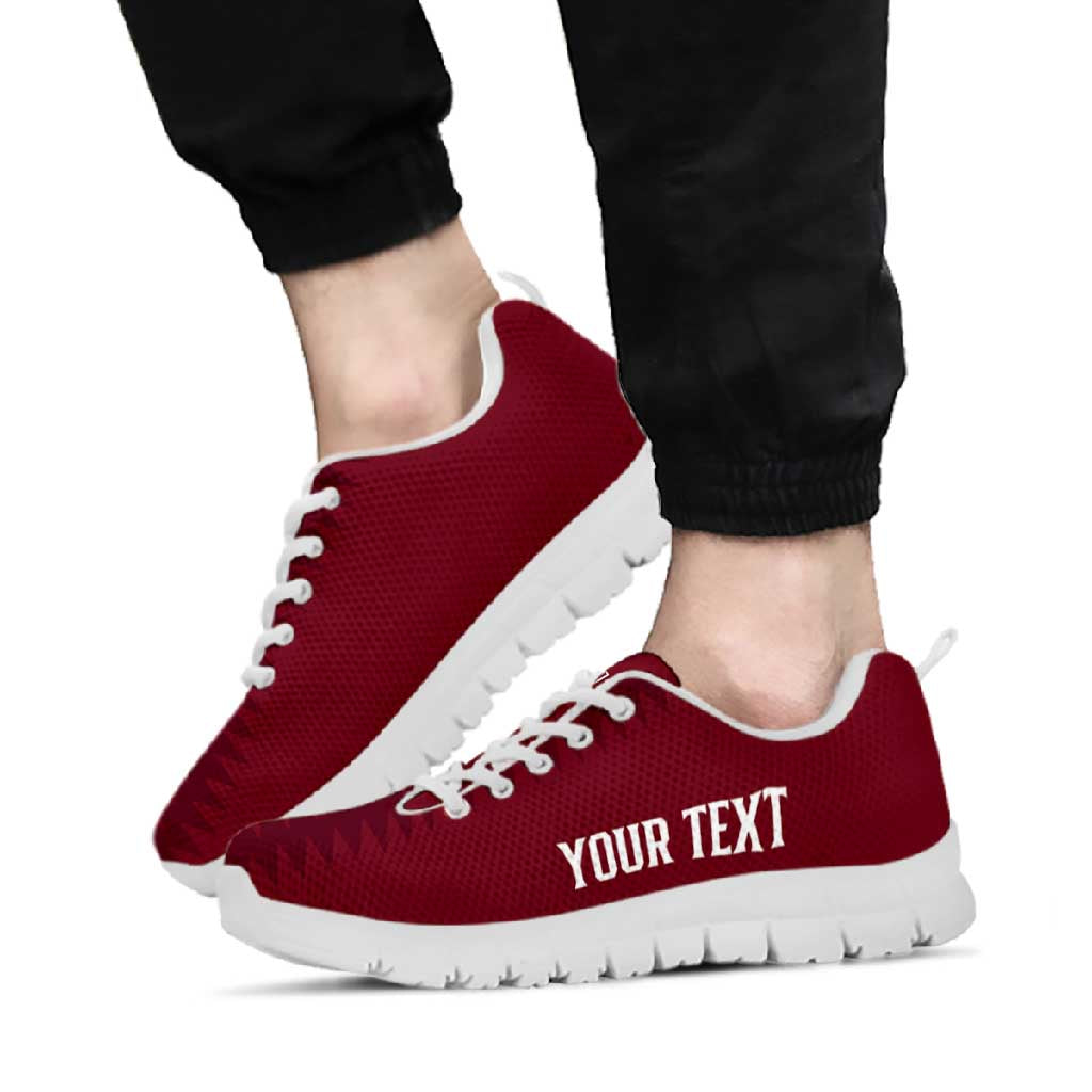 Qatar WC26 Personalized Sneakers Maroon One Zigzag Pattern
