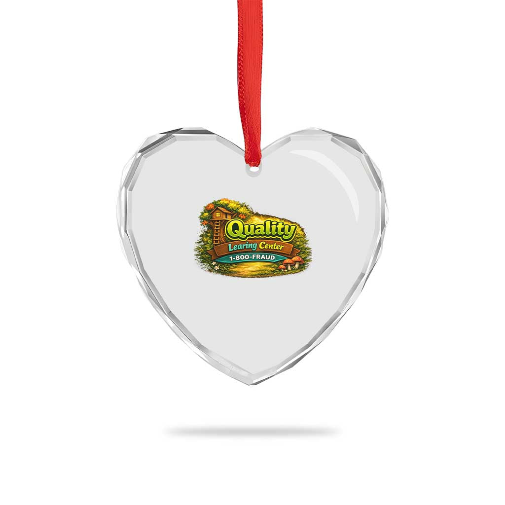 Quality Learing Center Heart Crystal Glass Ornament Funny Childcare Day Care