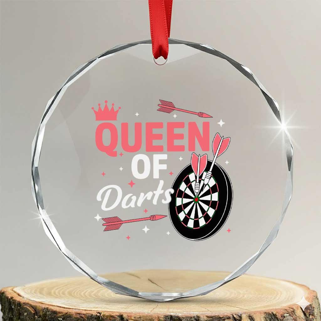 Queen Of Darts Bullseye Shooter Crystal Glass Ornament Female Dartist Gift - Wonder Print Shop